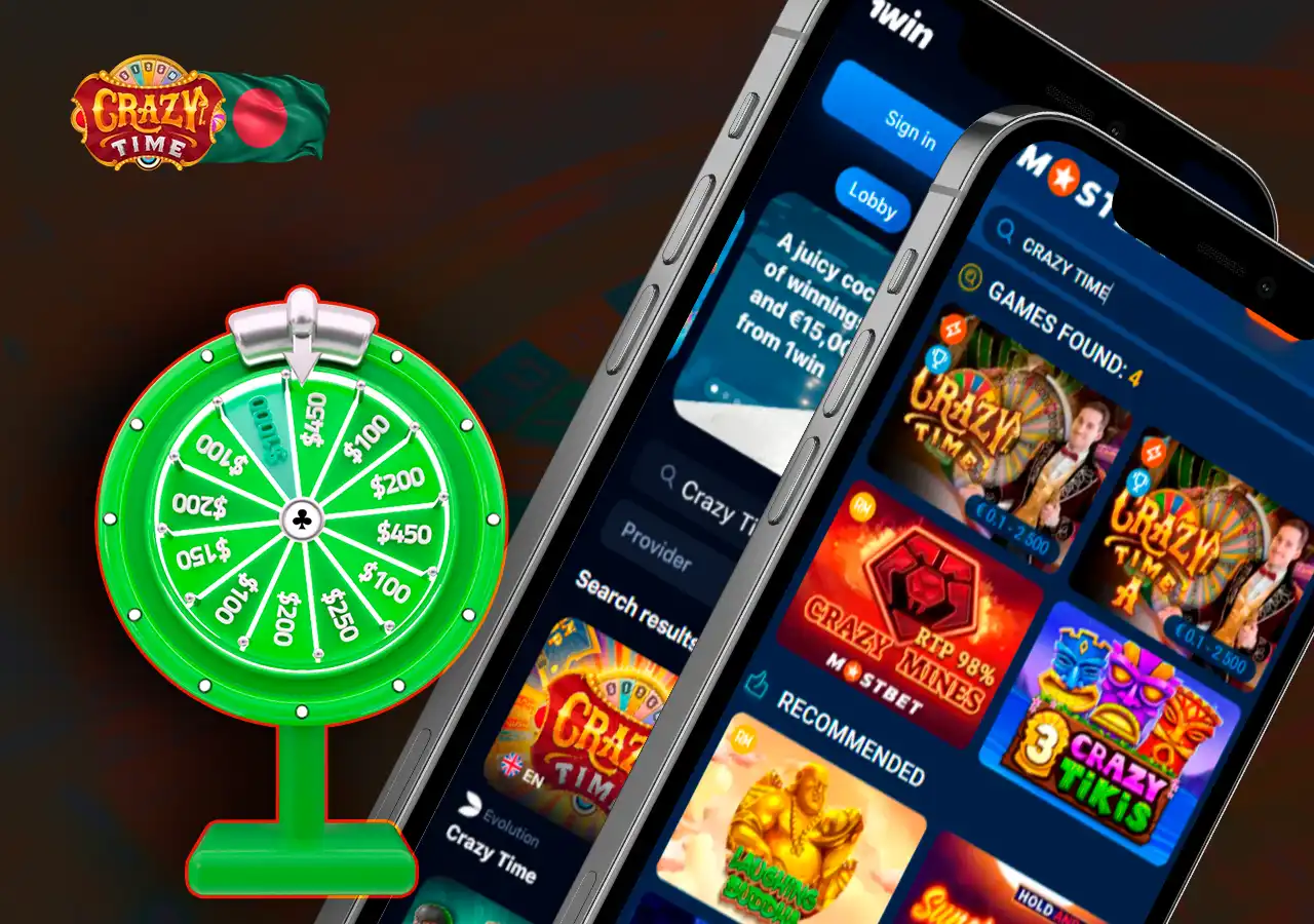 Casinos where you can play Crazy Time and place winning bets